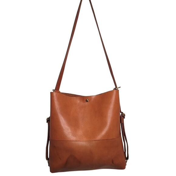 Vintage Minimalist Leather Convertible Backpack (Same design as Teddi Joelle) - Picture 3 of 11